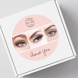 Adesivo Blush Pink Script Logo Photo Lashes Thank You