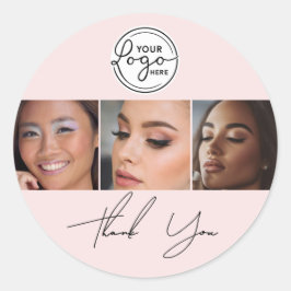 Adesivo Blush Pink Script Logo Photo Lashes Thank You 