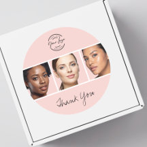 Blush Pink Script Logo Photo Makeup Thank You
