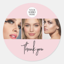 Adesivo Blush Pink Script Logo Photo Makeup Thank You