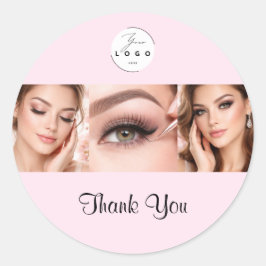 Adesivo Blush Pink Script Logo Photo Makeup Thank You
