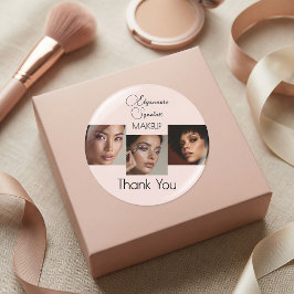 Adesivo Blush Pink Script Logo Photo Makeup Thank You Clas