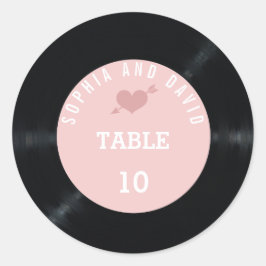 Adesivo Blush Retro Vinyl Record Número de Tabela de Casam