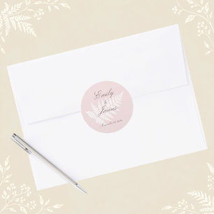 Adesivo Blush Rosa Branco Feto Minimalista Botânico