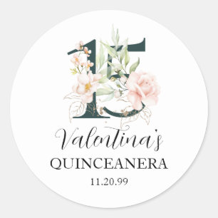 Adesivo Blush Rosa Floral Quinceanera