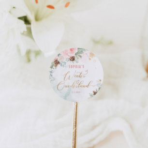 Adesivo Blush rosa inverno onederland menina aniversário