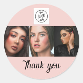Adesivo Blush Rosa Logotipo de Rótulo Foto Maquiagem Obrig