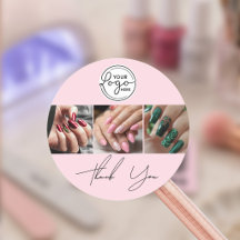 Blush Rosa Logotipo Script Foto Salão de Unhas Obr