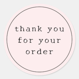 Adesivo Blush Rosa Máquina de Escrever Moderna Obrigado Ne