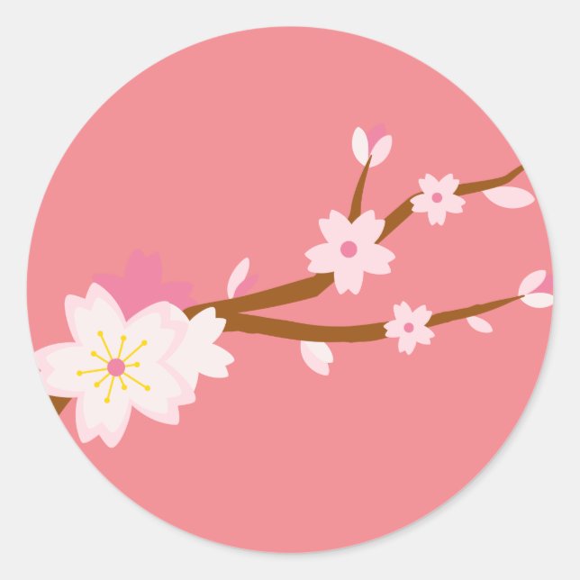 Adesivo Blush rosa Sakura CHerry Blossom Japonês (Frente)