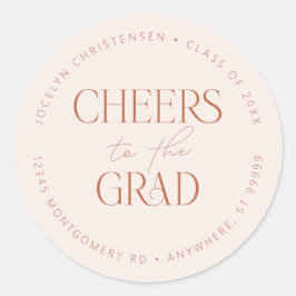 Adesivo Blush Rust Personalizado Cheers para o Formando