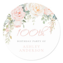 Blush & Sage Flores Elegantes Festa de 100º Aniver