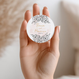 Adesivo Blush Watercolor with Elegant Black Floral