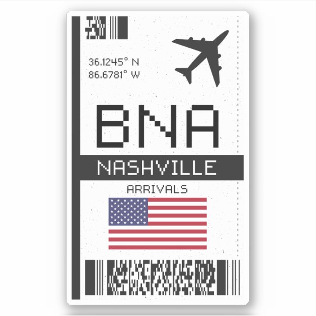 Adesivo BNA Nashville BoBP - Viagem do Tennessee (Frente)