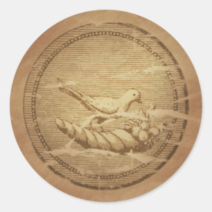 Adesivo Boa fortuna da pomba & do Cornucopia