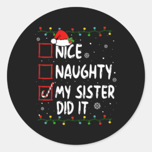 Adesivo Boa Noite Minha Irmã Fez Isso Xmas Family Boys Gir