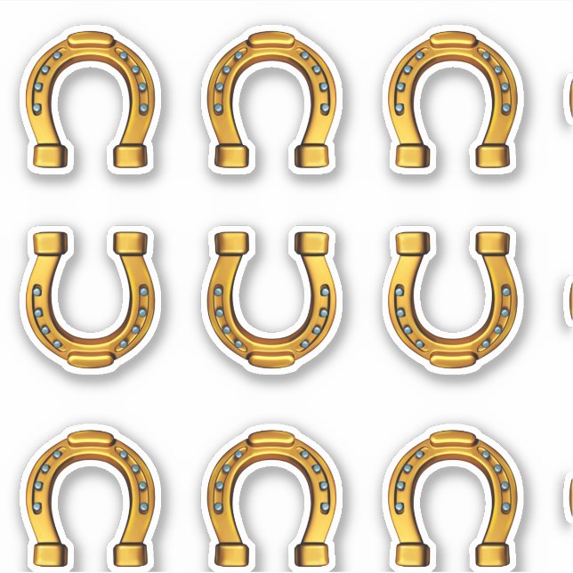 Adesivo Boa sorte, ouro de ferraduras de 9 vinil (Frente)