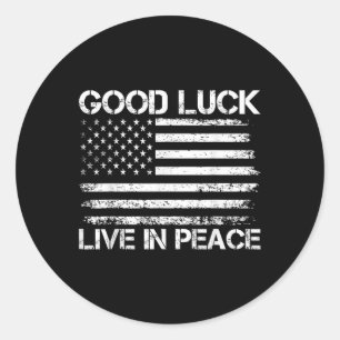 Adesivo Boa Sorte Vive Em Paz, Presidente Engraçado Trump 