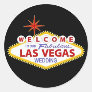 Adesivo Boa vinda a nosso Las Vegas fabuloso que Wedding a