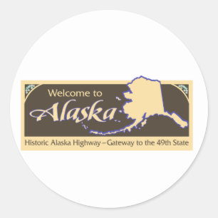 Adesivo Boa vinda sinal de estrada de Alaska - EUA