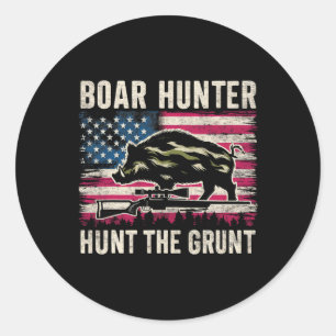 Adesivo Boar Hunter Mens Hunt Grunt Vintage American F