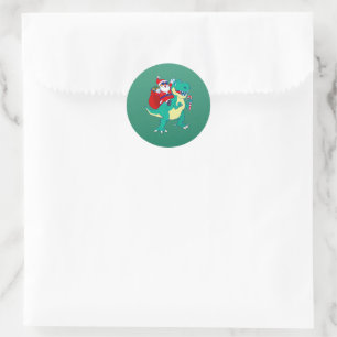 Adesivo Boas de Natal Dinossauro Papais noeis T Rex Xmas D