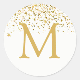 Adesivo Boas Férias Clássicas Monograma Dourado de Glitter