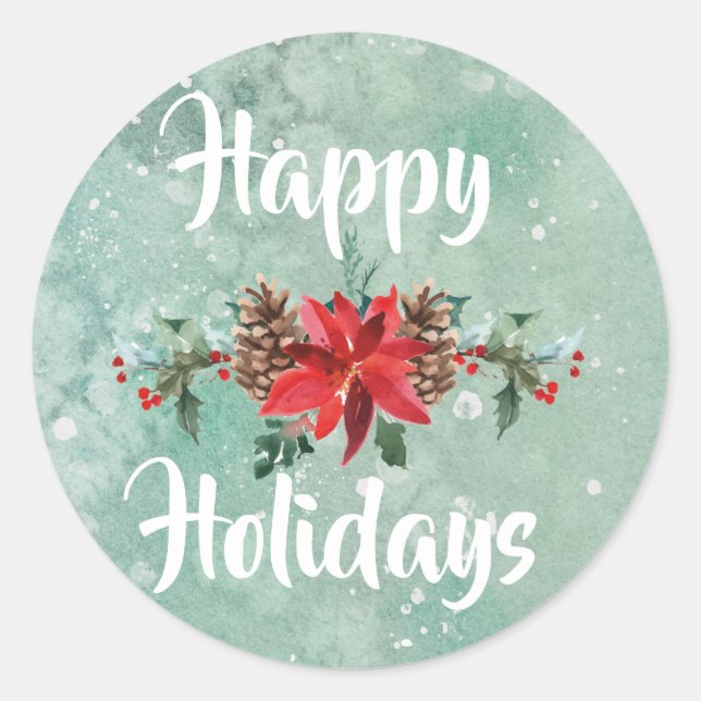 Adesivo Boas festas de inverno, vinheta de neve (Frente)