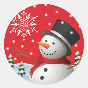 Adesivo Boas Festas Snowman Stickers