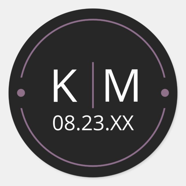 Adesivo Boas Iniciais de Casamento de Arch Lilac ID998 (Frente)