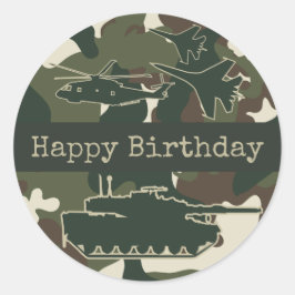 Adesivo Boas Palangras de Aniversário - Camuflagem Militar