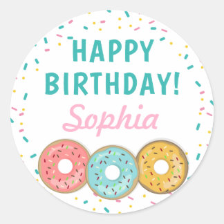 Adesivo Boas Rosquinhas Feliz Aniversário