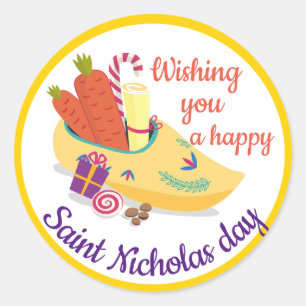 Adesivo Boas Ruas. Saudação do Dia de Nicholas, Sinterklaa
