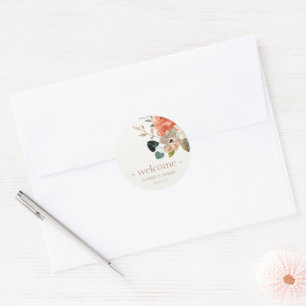 Adesivo Boas-vindas ao Casal de Aquarela Floral Elegante