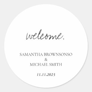 Adesivo Boas-vindas de casamento minimalistas manuscritas