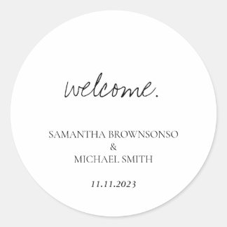 Adesivo Boas-vindas de casamento minimalistas manuscritas