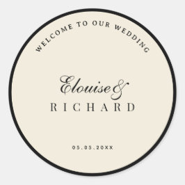 Adesivo Boas-vindas de casamento Old Money em marfim e pre