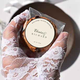 Adesivo Boas-vindas de casamento Old Money em marfim e pre