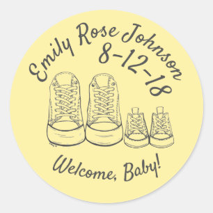 Adesivo Boas-vindas personalizadas, novo Chá de nascimento