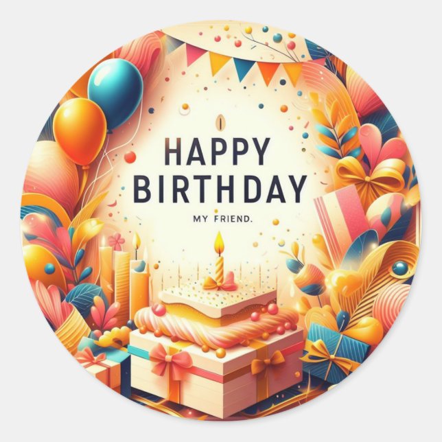 Adesivo Boas vinhetas de aniversário (Frente)