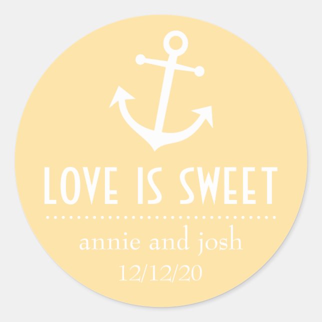 Adesivo Boat Anchor Love is Sweet Labs (Dourado) (Frente)