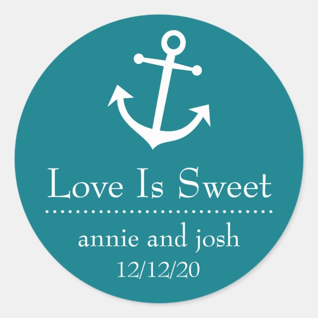 Adesivo Boat Anchor Love is Sweet Labs (Turquesa) (Frente)