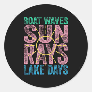 Adesivo Boat Waves Sun Rays Dias Láteos Dias Fóco Retro 70