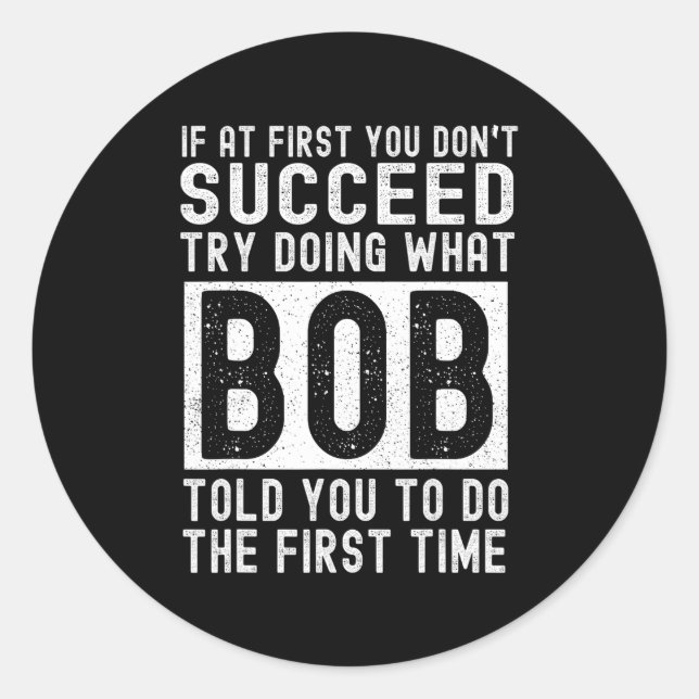 Adesivo bob name personalizado aniversariante engraçado jo (Frente)