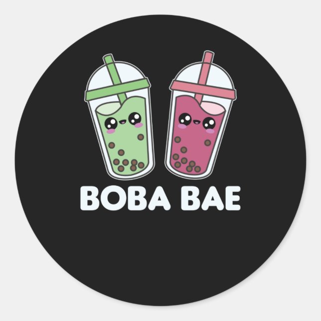 Adesivo Boba Bae - Bubble Tea Kawaii Boba Tea Love (Frente)