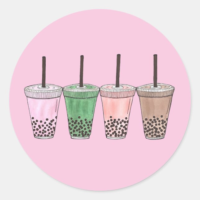 Adesivo Boba Bubble Tapioca Pearl Leite Tea Bebe Foodie (Frente)