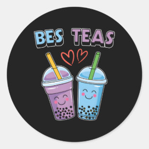 Adesivo Boba Bubble Tea Bes Teas Kawaii Bestie Roxo E
