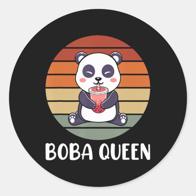 Adesivo Boba Queen Bubble Tea Japonês Panda Anime Ka (Frente)