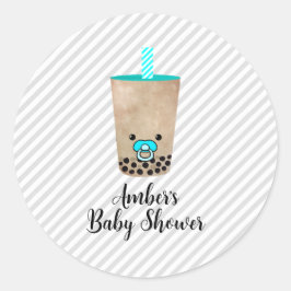 Adesivo Boba Tea - Chá de fraldas personalizado inspirado