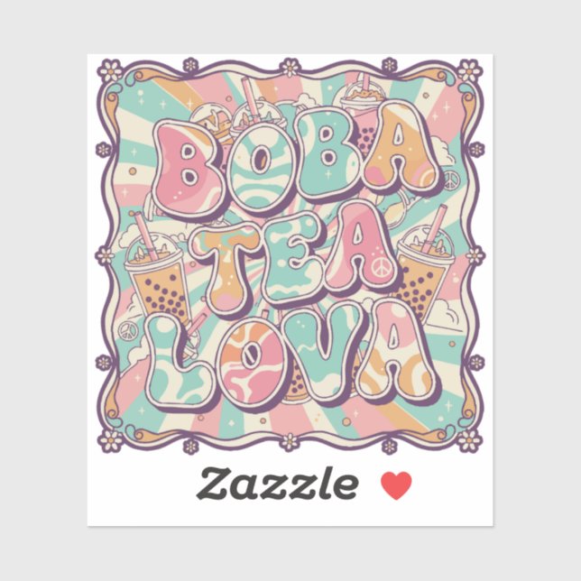 Adesivo Boba Tea Lova (Folha)